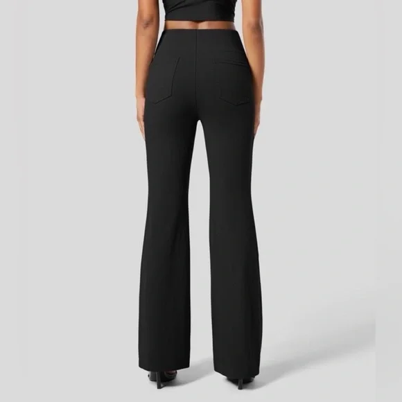 HALARA Pull-on High-Waist Black Flared Pant Large - Picture 2 of 10